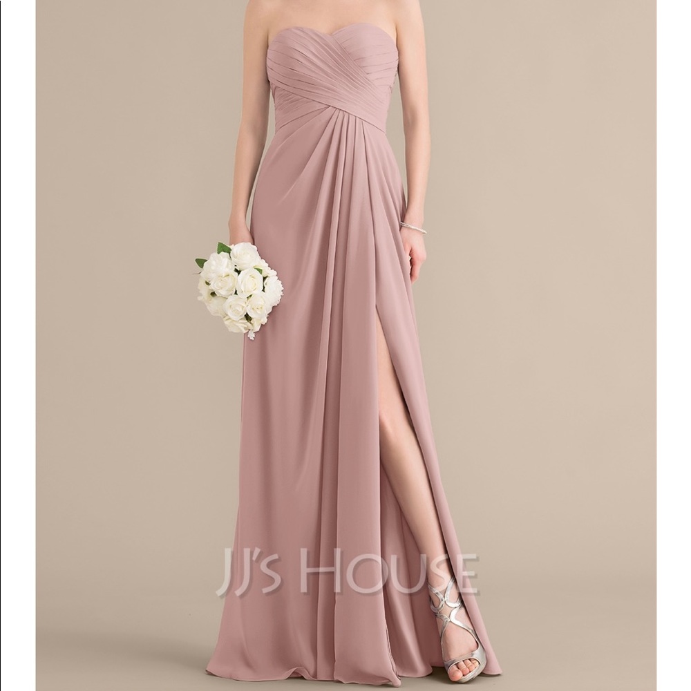 Worn Once! Long Chiffon bridesmaid dress in size 0